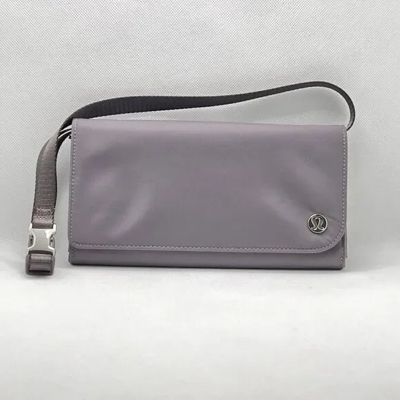 Lululemon Wallet Clutch Crossbody Lunar Rock Gray Organizer Bag - Picture 1 of 11